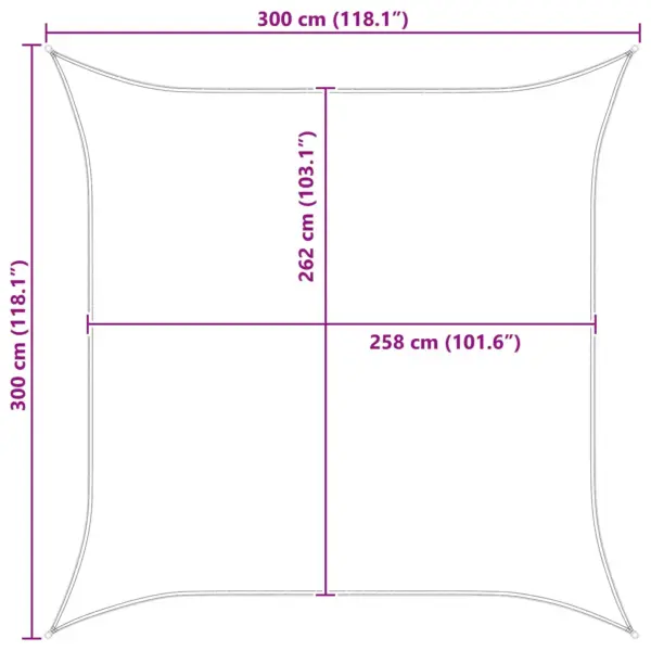 Kandiline päikesepuri 3 x 3 m, oranž-pruun, Oxford-polüester – 10