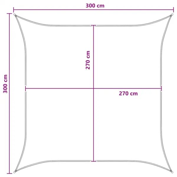 Päikesepuri 3 x 3 m sinise-valge triibuline HDPE, kandiline - 8