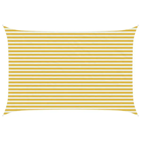 Ristkülikukujuline päikesepuri 90% UV-kaitsega, kollane-valge HDPE, 3 x 5 m - 2