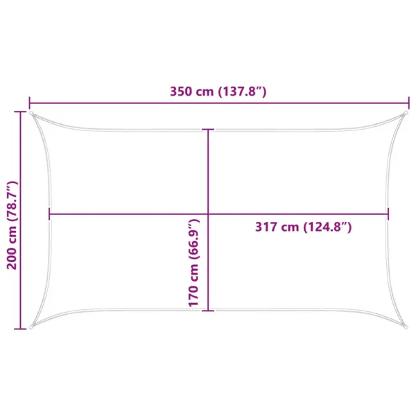 Päikesepuri rõdule ja aeda, kollane-valge, 3,5 x 2 m, 100% Oxford-polüester – 10