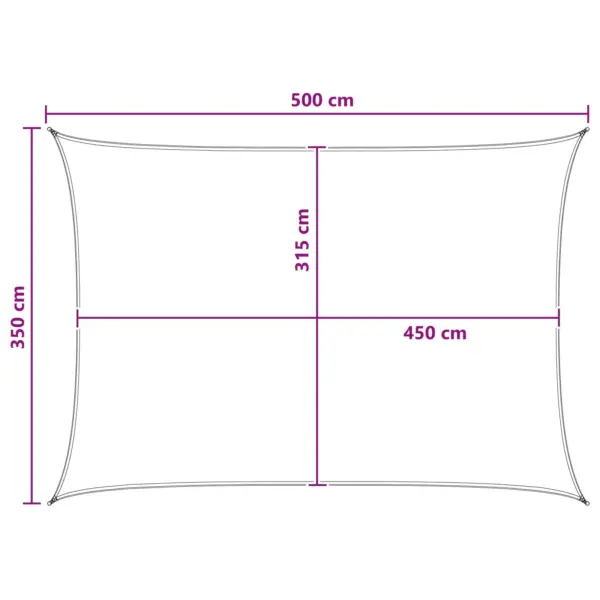 Päikesepuri terrassile ja aeda, kollane-valge HDPE, ristkülik 3,5 x 5 m – 8