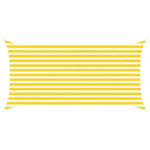 Päikesepuri rõdule ja aeda, kollane-valge, ristkülik, 4 x 2 m, polüester Oxford