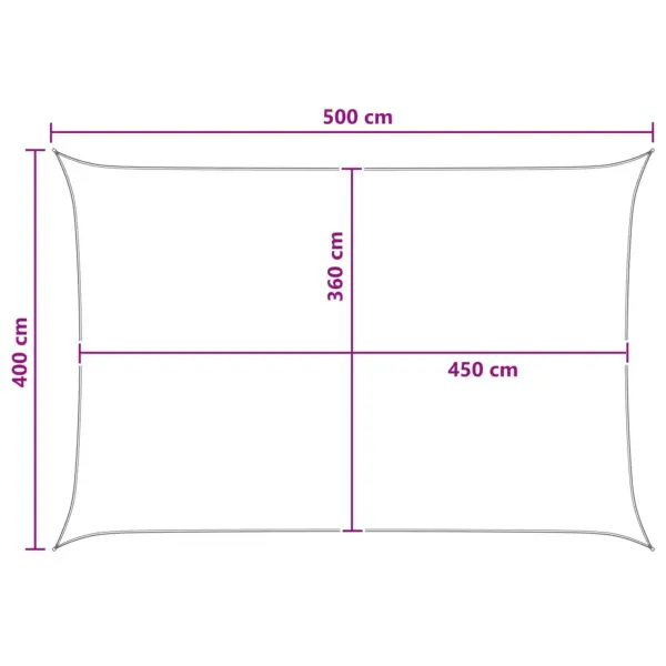 Ristkülikukujuline päikesepuri, antratsiit-valge, HDPE, 4 x 5 m - 8