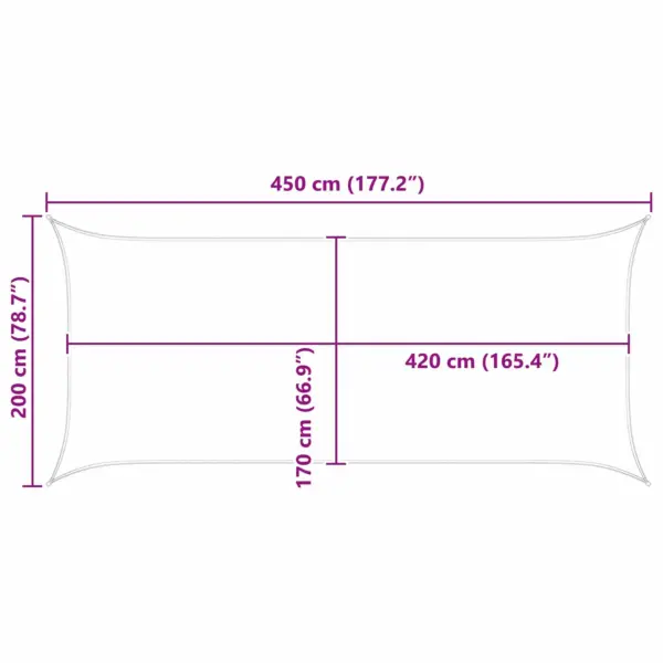 Ristkülikukujuline UV-kindel päikesepuri, oranž ja pruun, Oxford-polüester, 4,5 x 2 m – 10