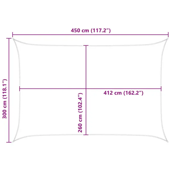 Ristkülikukujuline päikesepuri rõdule ja aeda, helehall-valge, UV-kindel polüester Oxford, 4,5 x 3 m – 10