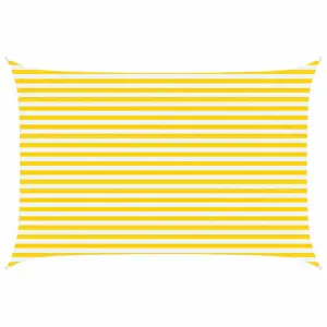 Ristkülikukujuline päikesepuri, kollane-valge, 4,5 x 3 m, 100% polüester Oxford-kangas