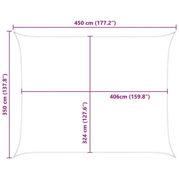 Ristkülikukujuline päikesepuri helehall-valge, 4,5 x 3,5 m, 100% polüester Oxford – 10