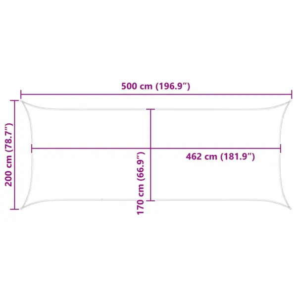 Päikesepuri sinine-valge, ristkülik, 5 x 2 m, polüester Oxford – 10