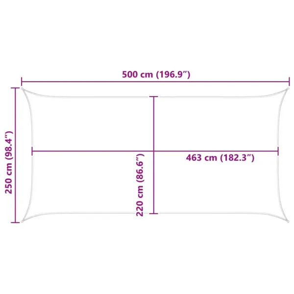 Päikesepuri rõdule ja aeda, sinine-valge, ristkülik, 5 x 2,5 m, polüester Oxford – 10