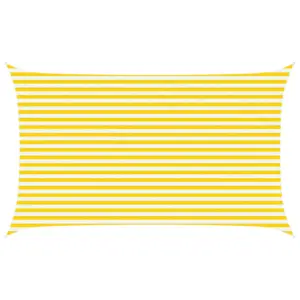 Ristkülikukujuline päikesepuri, kollane-valge Oxford-polüester, 5 x 3 m