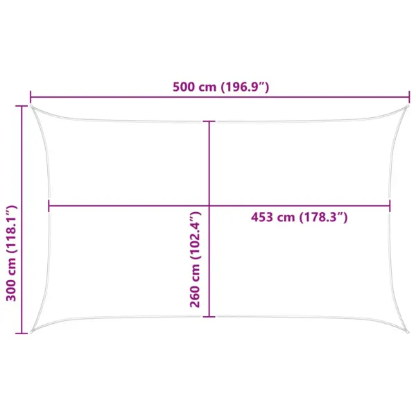 Ristkülikukujuline päikesepuri, kollane-valge Oxford-polüester, 5 x 3 m – 10