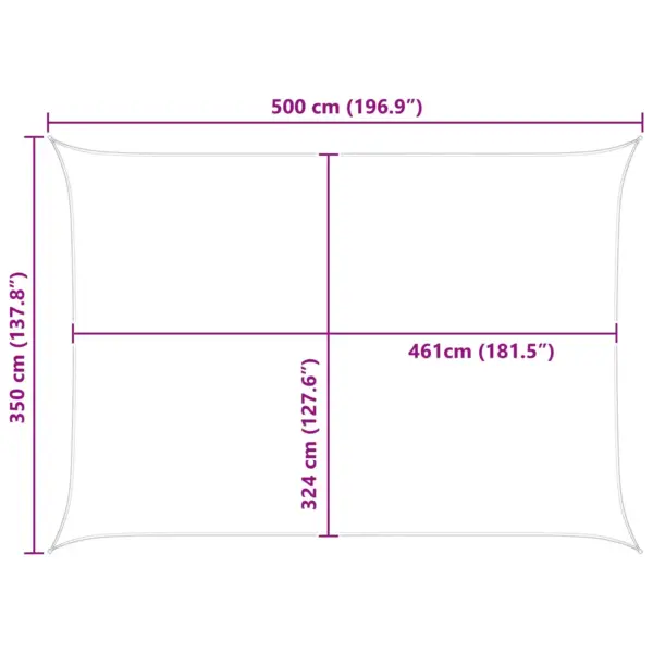 Ristkülikukujuline UV-kindel päikesepuri, kollane-valge, 5 x 3,5 m, 100% Oxford-polüester – 10