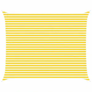 Ristkülikukujuline päikesepuri, kollane-valge, 5 x 4 m, polüester Oxford