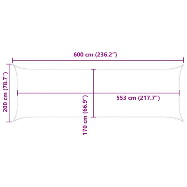 Päikesepuri kollane-valge, ristkülik, 6 x 2 m, polüester oxford – 10