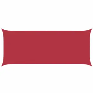 Ristkülikukujuline punane päikesepuri, 6 x 2,5 m, UV-kindel Oxford-polüester