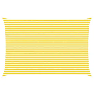 Päikesepuri ristkülikukujuline, kollane-valge, 6 x 4 m, polüester Oxford