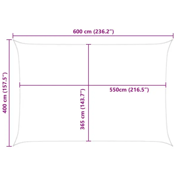 Ristkülikukujuline UV-kindel päikesepuri, helehall/valge, 6 x 4 m, Oxford-polüester – 10