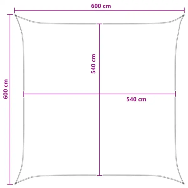 Ruutukujuline päikesepuri terrassile, antratsiit-valge HDPE, 6 x 6 m - 8