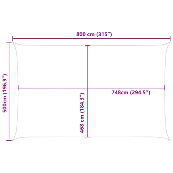 Ristkülikuline päikesepuri terrassile ja aeda, helehall-valge, 8 x 5 m, 100% Oxford-polüester – 10
