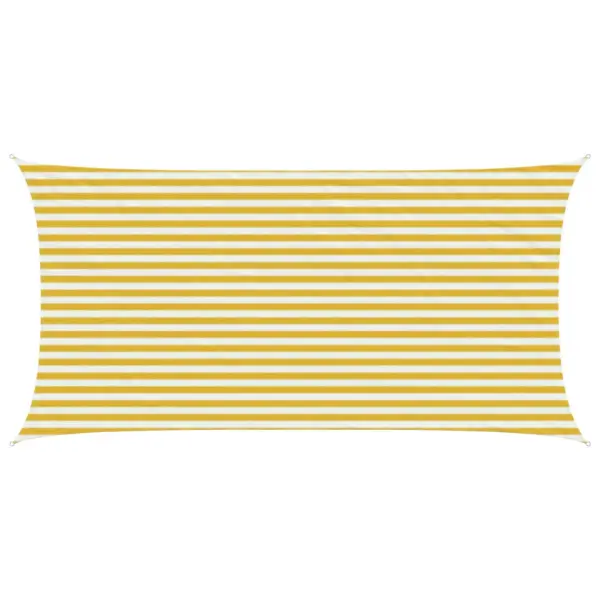 Ristkülikukujuline päikesepuri, kollase-valge triibuline HDPE, 2,5 x 6 m - 2