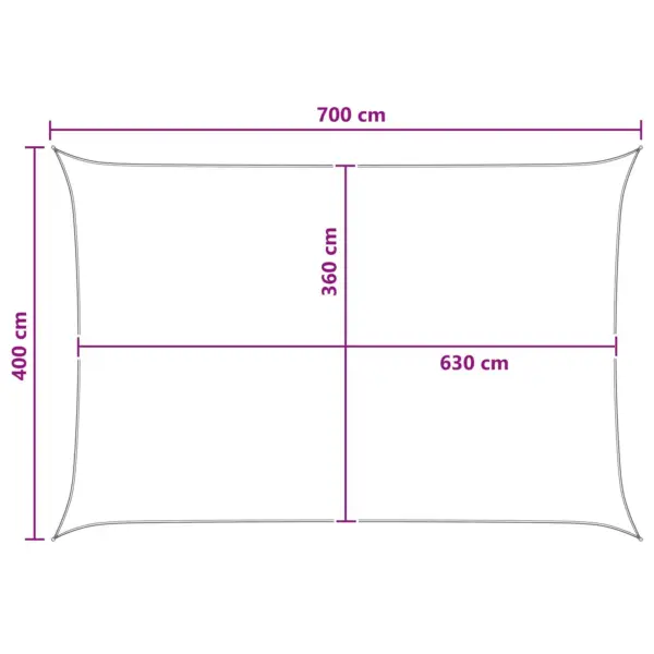 Ristkülikukujuline HDPE päikesepuri, kollane-valge, 4 x 7 m - 8