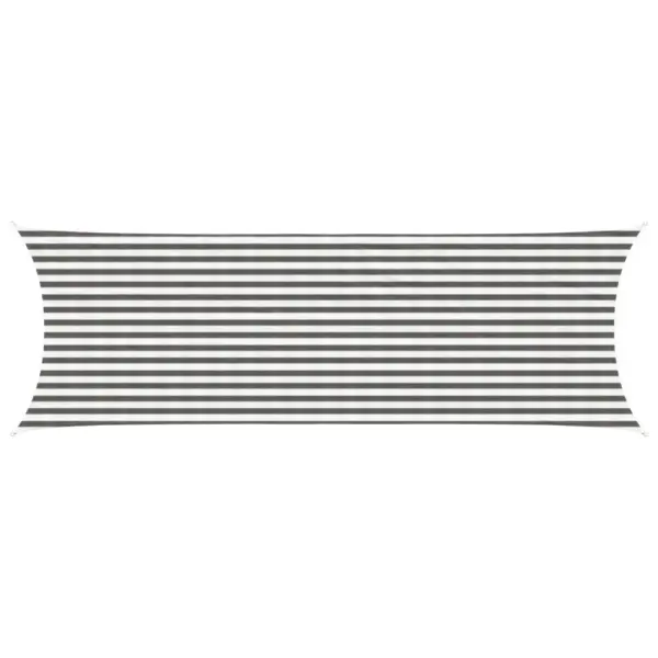 Ristkülikukujuline päikesepuri helehall ja valge HDPE, 2 x 6 m - 2