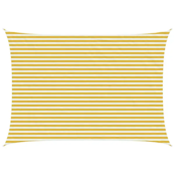 Ristkülikukujuline HDPE päikesepuri terrassile, kollase-valge triibuline, 3,5 x 4,5 m - 2