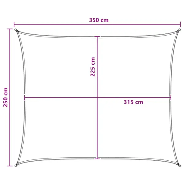 Ristkülikukujuline HDPE päikesepuri, sinine-valge triibuline, 2,5 x 3,5 m – 8