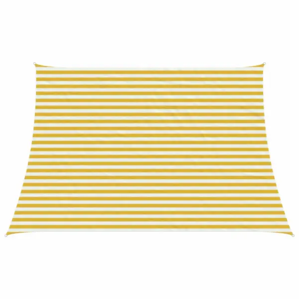 Ristkülikukujuline päikesepuri aiale ja terrassile, kollane-valge HDPE, 5 x 3 m – 2