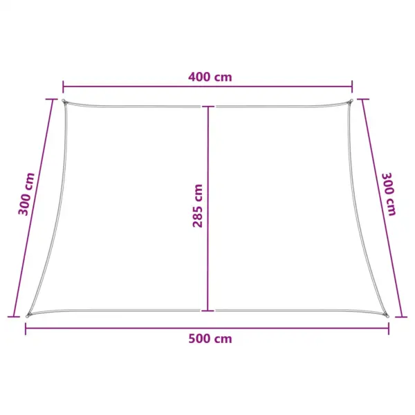Ristkülikukujuline päikesepuri aiale ja terrassile, kollane-valge HDPE, 5 x 3 m – 8