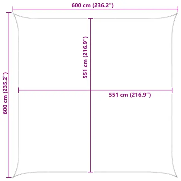 Kandiline päikesepuri aeda ja terrassile, oranž-pruun, 6 x 6 m, 100% polüester Oxford – 10
