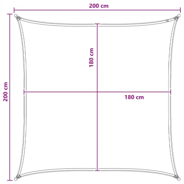 Ruutjas päikesepuri terrassile, sinine-valge HDPE, 2 x 2 m - 8
