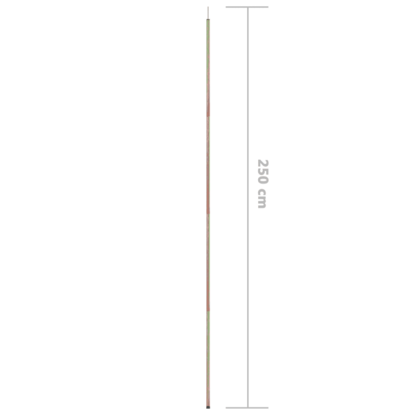 Päikesepurje post nööri ja vaiguga, tsingitud teras, 250 cm – 6