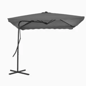Päikesevari teraspostiga, 360° pöörlev, 250 x 250 cm, antratsiithall
