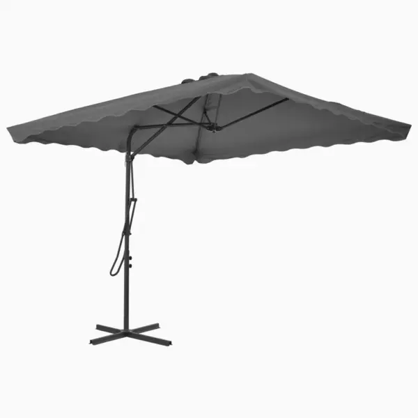 Päikesevari teraspostiga, 360° pöörlev, 250 x 250 cm, antratsiithall - 2