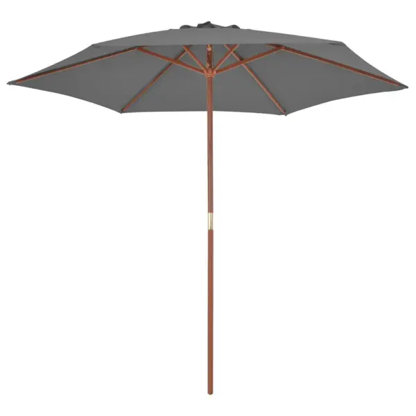 Päikesevari bambus- ja lehtpuupostiga, antratsiithall, 270 cm – 2