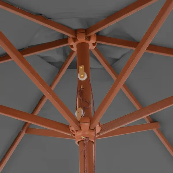 Päikesevari bambus- ja lehtpuupostiga, antratsiithall, 270 cm – 5