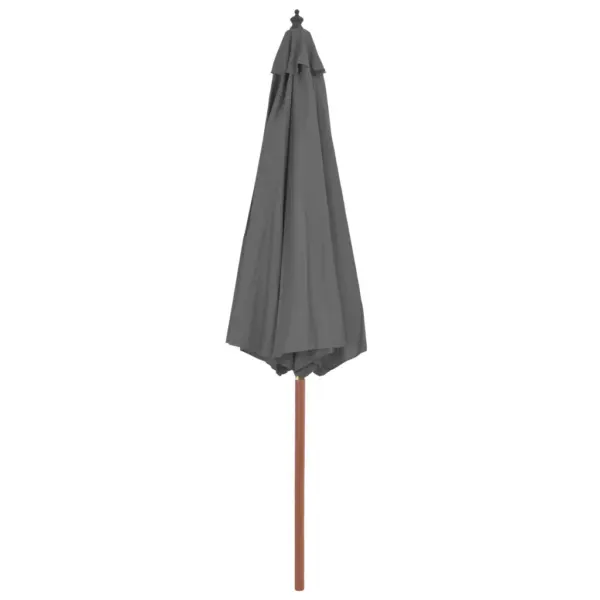 Aiapäikesevari puidust postiga, vändamehhanismiga, 300 cm, antratsiithall – 3