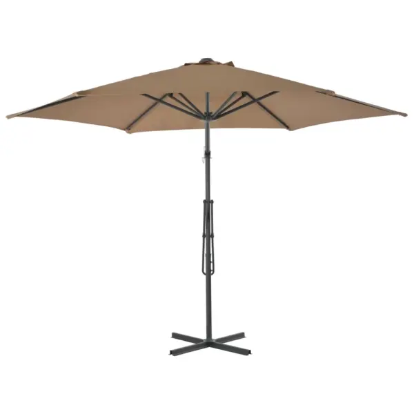 Päikesevari teraspostiga, 300 cm, pruunikashall, 360° pöörlev - 3