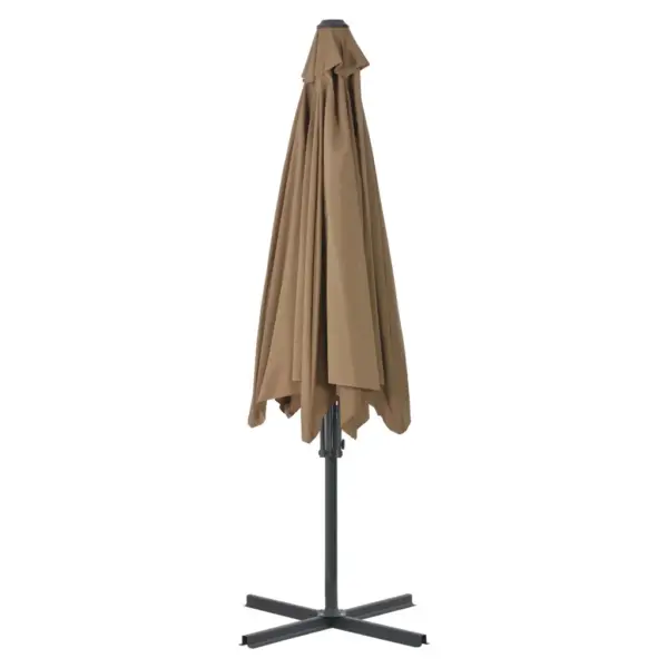 Päikesevari teraspostiga, 300 cm, pruunikashall, 360° pöörlev - 4