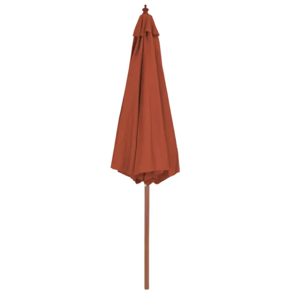 Aiapäikesevari bambus- ja lehtpuupostiga, terrakota, 300 cm – 3