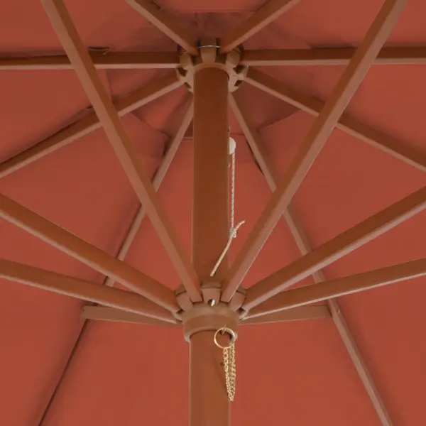 Aiapäikesevari bambus- ja lehtpuupostiga, terrakota, 300 cm – 5