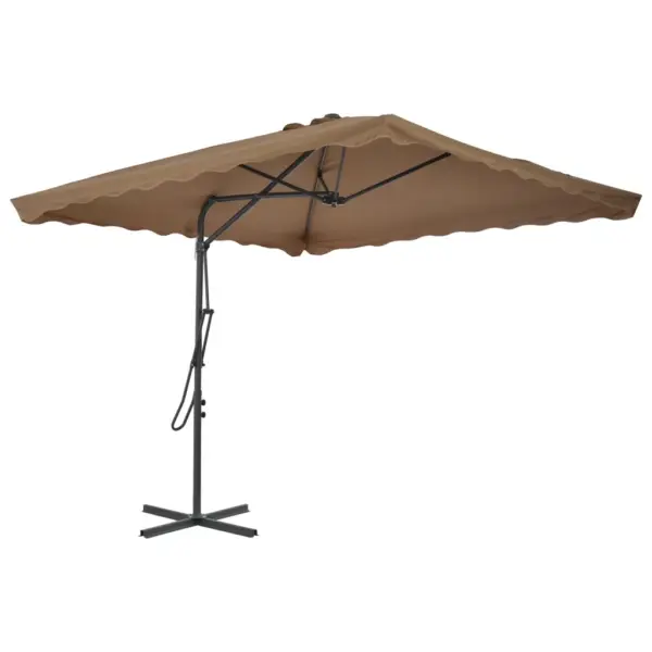Päikesevari teraspostiga, 360° pöörlev, 250 x 250 cm, pruunikashall - 2