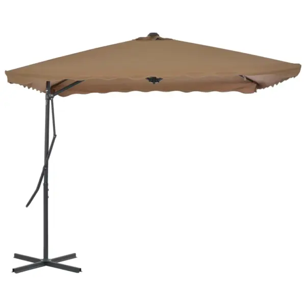 Päikesevari teraspostiga, 360° pöörlev, 250 x 250 cm, pruunikashall - 3