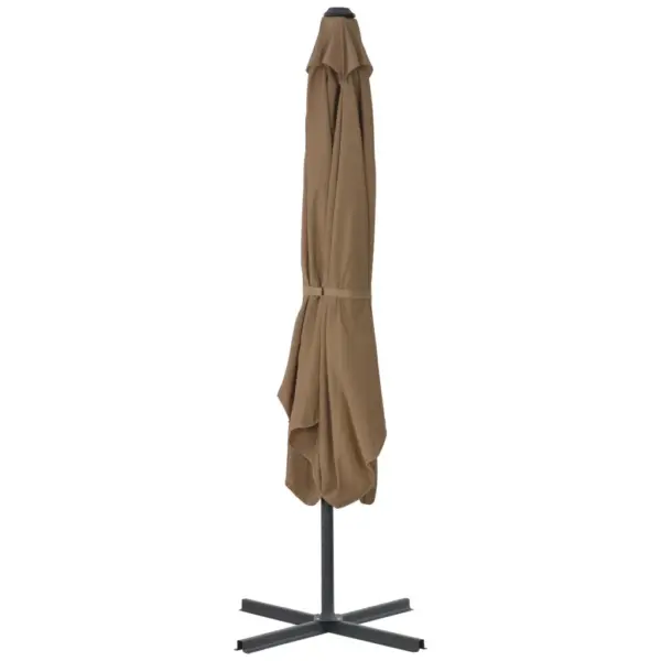 Päikesevari teraspostiga, 360° pöörlev, 250 x 250 cm, pruunikashall - 4