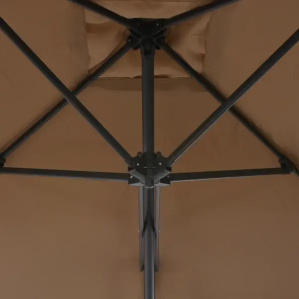 Päikesevari teraspostiga, 360° pöörlev, 250 x 250 cm, pruunikashall - 5