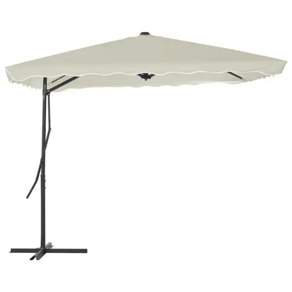 Päikesevari teraspostiga, 360° pöörlev, liivakarva, 250 x 250 cm - 2