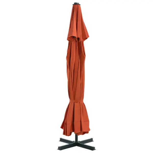 Päikesevari ristalusega, alumiiniumpostiga, terrakota, 500 cm – 3