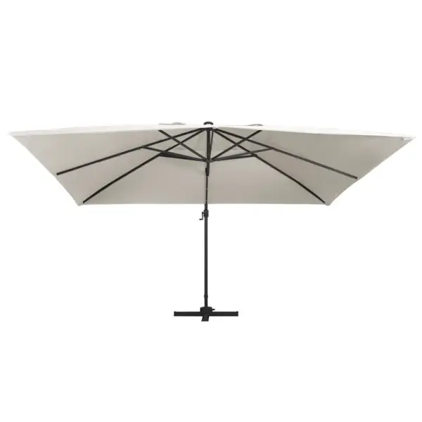 Päikesevari LED-tuledega, liivakarva, 400 x 300 cm, alumiiniumpostiga, kallutatav ja pööratav – 2