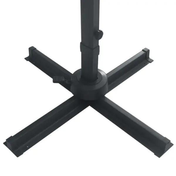 Päikesevari LED-tuledega, must kattega, alumiiniumpost ja ristalus, 400 x 300 cm – 8